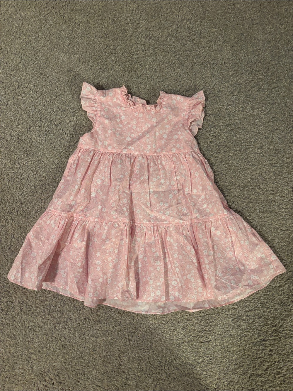 Girls' Shrimp & Grits kids Pink Floral Tiered Ruffle Dress 3T
